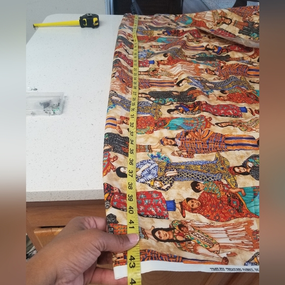 INDIGENOUS MOTHER & CHILD Native Traditional Dress Multi Cultural Fabric 2 yds - Picture 4 of 6